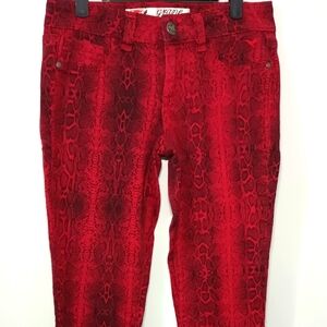 Grane Size 7 Red Snake Skin Jeans
